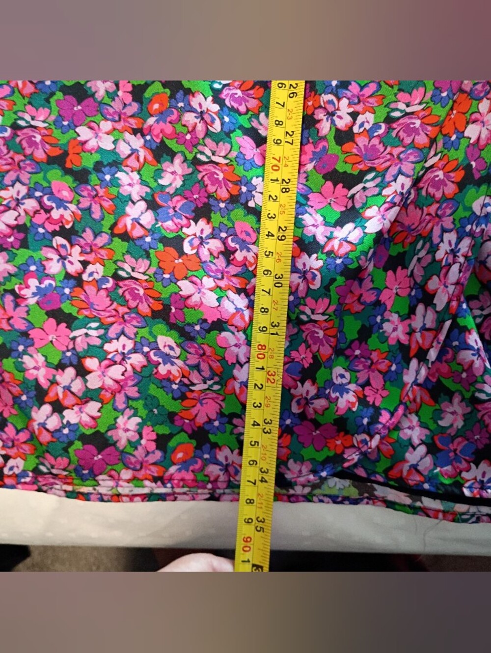 Zara Women's Floral XL Mini Dress in Pink, Green, Black Deep V neck - Picture 13 of 14